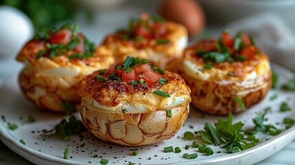Baked Eggs with Tomatoes and Chives