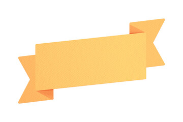 Yellow paper ribbon banner design element