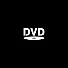 DVD logo icon isolated on dark background
