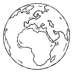 Black and white earth png sticker
