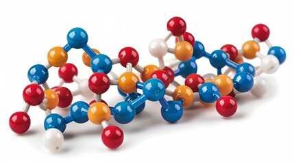 Colorful Molecular Model on White Background