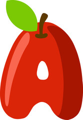 Apple Letter Alphabet Vector Element