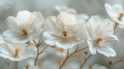 Delicate White Flowers in Soft Focus