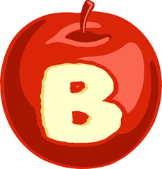 Red Apple Letter Alphabet Vector Element
