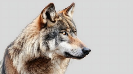 Obraz premium 2. Create an isolated image of a wolf in its entirety, showcasing its thick fur and distinctive features without any surrounding elements. Ensure the background is transparent, allowing for seamless