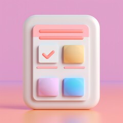 Illustration of  survey paper in the style of 3d icon. Generative ai.