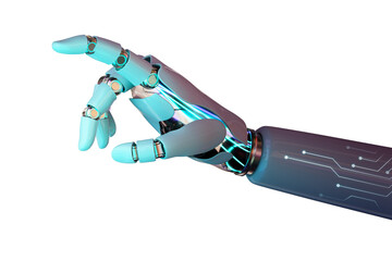 Png cyborg hand finger pointing, technology of artificial intelligence