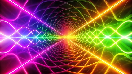 Obraz premium abstract lines, abstract background, bright neon lines on the background