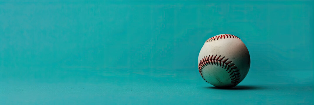 baseball on blue background