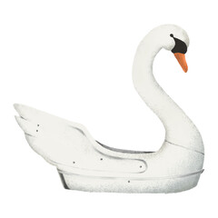 Swan paddle boat png sticker, simple illustration, transparent background