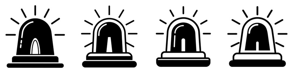 Fototapeta premium Emergency flashers siren icon. Set of siren icons in flat style. Emergency siren. Vector illustration.