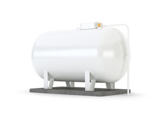 Gas Tank isolated on white - house propane gas system, 3d illustration