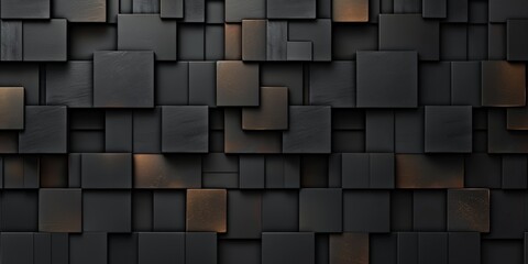 Abstract Black and Copper Squares