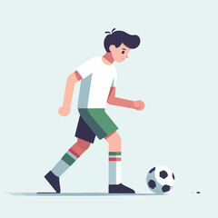 vektor a little boy playing football 