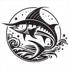 Sword fish vector silhouette