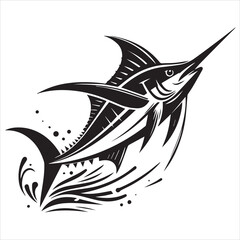 Sword fish vector silhouette