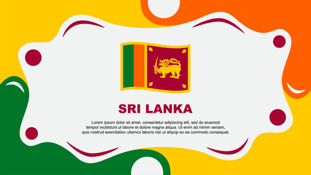 Sri Lanka Flag Abstract Background Flat Design Template. Sri Lanka Independence Day Banner Wallpaper Vector Illustration. Sri Lanka Template