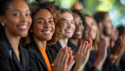 Obraz premium Highlight the company's achievements and milestones with images of awards ceremonies and recognition events honoring employee contributions and successes.