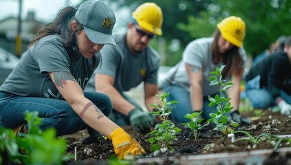 Showcase the company's dedication to community engagement by capturing images of employees volunteering and giving back to the local community.