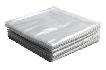 A Stack of Clear Plastic Bags Ready For Packaging on a Clear PNG or White Background.
