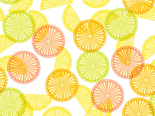 Lemon slices seamless pattern. Sliced ​​lemon slices in a minimalist style in different colors, a refreshing pattern. Design for wallpapers, printing, posters and banners. Vector illustration