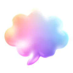 Obraz premium Speech bubble icon png sticker, 3D neon glow, transparent background