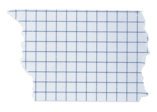 Grid ripped png paper sticker, journal collage element, transparent background