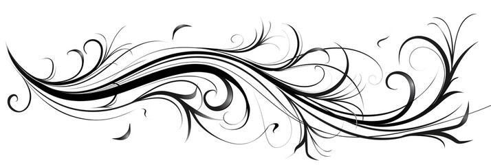 Fototapeta premium Elegant Cursive Line Art Doodle of Whimsical Swirling Letter Form