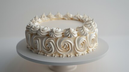 Large white cake on a white background