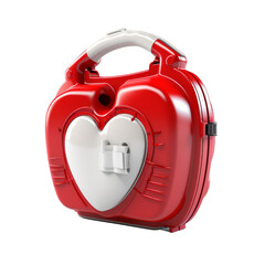 Red medical emergency kit with a heart-shaped design, ideal for first aid and healthcare needs.