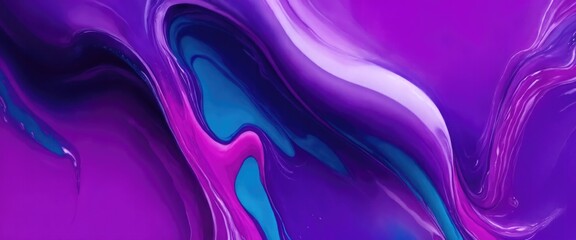 Obraz premium Purple and Magenta, Blue Colors Liquid Paints