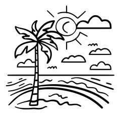 beach icon, summer icon, sea icon, sun icon, vacation icon, holiday icon, travel icon, hotel icon, nature icon, tourism icon, plane icon, relaxation icon, sand icon, umbrella icon, mountain icon, airp