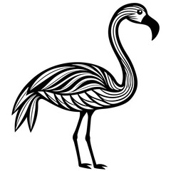 Fototapeta premium flamingo line art vector illustration 