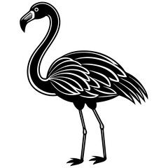 flamingo line art vector illustration 