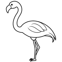 flamingo line art vector illustration 