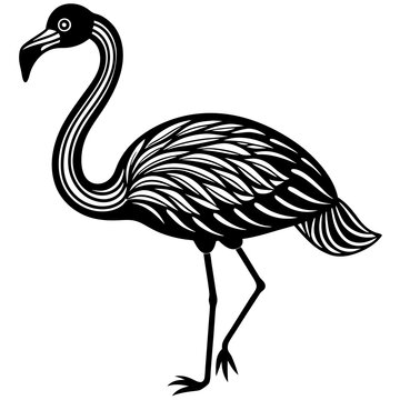recommend clip art: flamingo line art vector illustration 