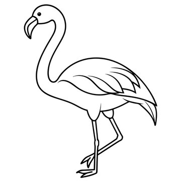recommend clip art: flamingo line art vector illustration 