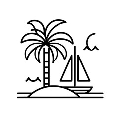 beach icon, summer icon, sea icon, sun icon, vacation icon, holiday icon, travel icon, hotel icon, nature icon, tourism icon, plane icon, relaxation icon, sand icon, umbrella icon, mountain icon, airp