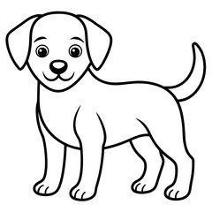 cute dog line art vector illustration