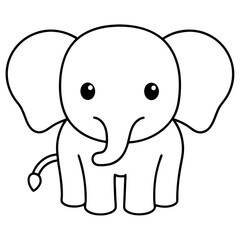 Obraz premium elephant line art vector illustration