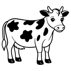 Cute Cow Doodle Line Art v ector