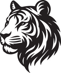 A tiger head silhouette vector art illustration