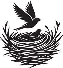 A bird silhouette vector art illustration