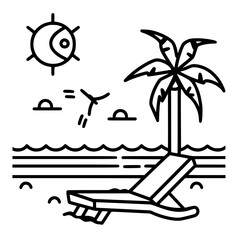 beach icon, summer icon, sea icon, sun icon, vacation icon, holiday icon, travel icon, hotel icon, nature icon, tourism icon, plane icon, relaxation icon, sand icon, umbrella icon, mountain icon, airp