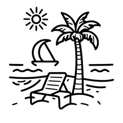 beach icon, summer icon, sea icon, sun icon, vacation icon, holiday icon, travel icon, hotel icon, nature icon, tourism icon, plane icon, relaxation icon, sand icon, umbrella icon, mountain icon, airp