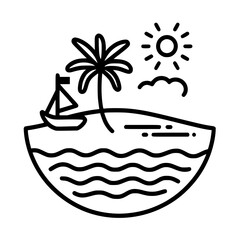 beach icon, summer icon, sea icon, sun icon, vacation icon, holiday icon, travel icon, hotel icon, nature icon, tourism icon, plane icon, relaxation icon, sand icon, umbrella icon, mountain icon, airp