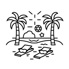 beach icon, summer icon, sea icon, sun icon, vacation icon, holiday icon, travel icon, hotel icon, nature icon, tourism icon, plane icon, relaxation icon, sand icon, umbrella icon, mountain icon, airp