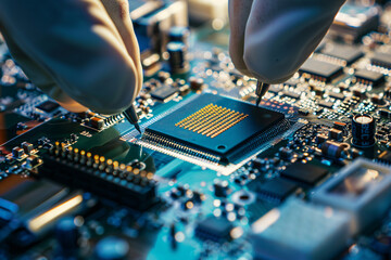 Engineers designing next-gen microchips, a beacon of innovation amidst global rivalry