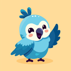 flat vector illustration of a cute parrot