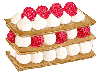Mille-feuille png sticker, French pastry, transparent background